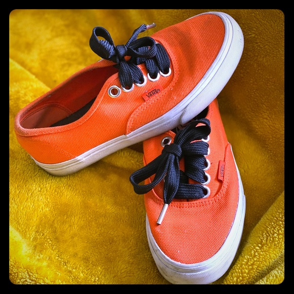 orange vans shoes womens